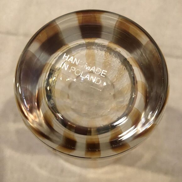 Vtg SP Collection 1997 Handmade in Poland Glass Clear Striped Glass 11pc Green - Picture 10 of 11